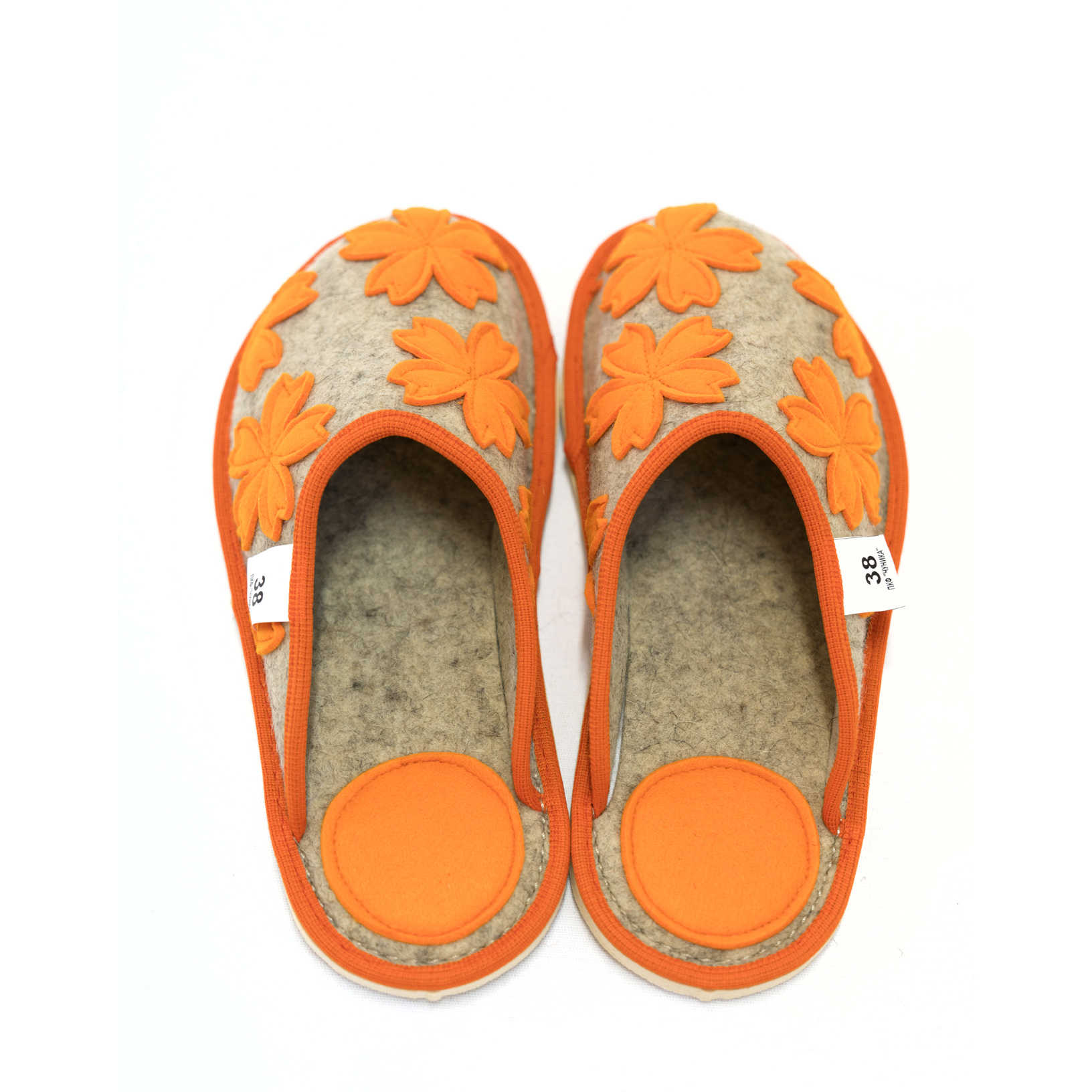 Тапочки без задника "Цветочная поляна"аппликация — изображение 14