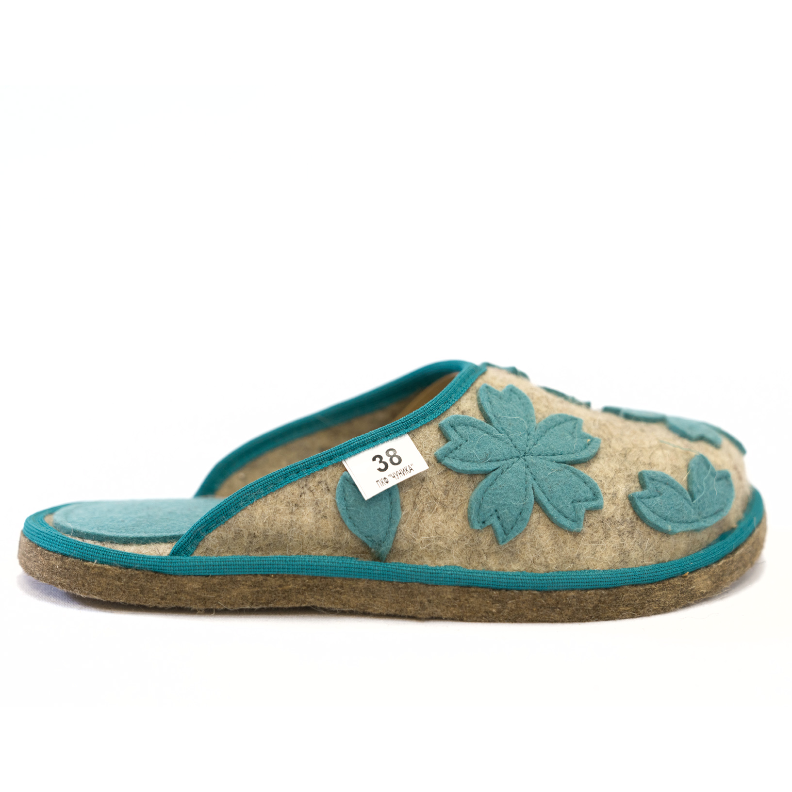 Тапочки без задника "Цветочная поляна"аппликация — изображение 4