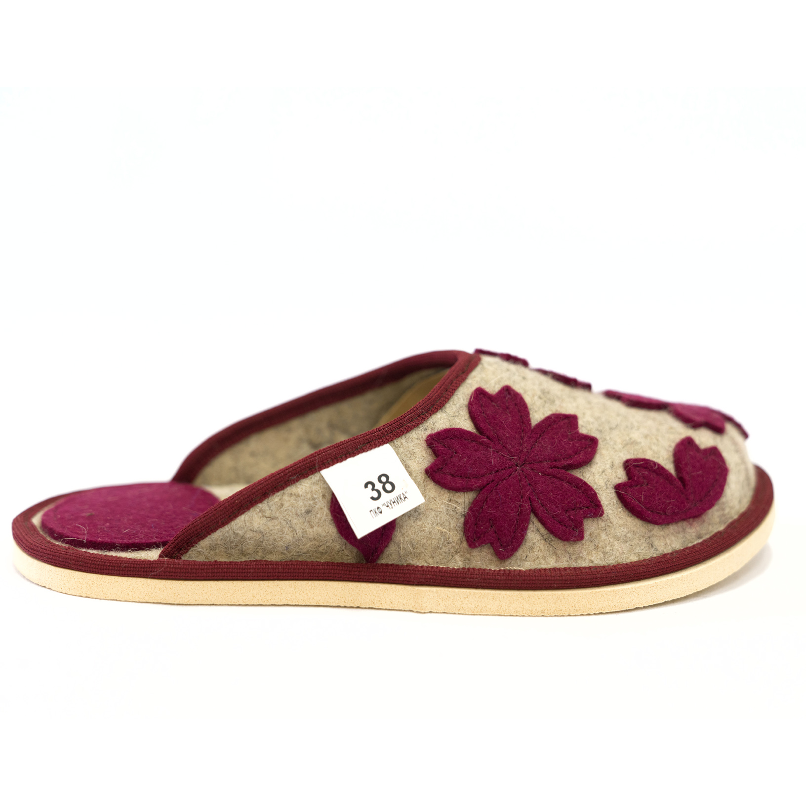 Тапочки без задника "Цветочная поляна"аппликация — изображение 2