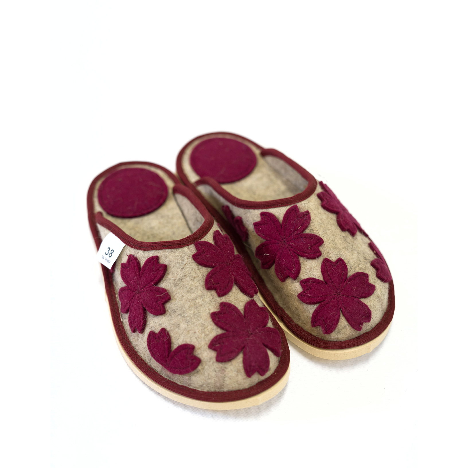 Тапочки без задника "Цветочная поляна"аппликация