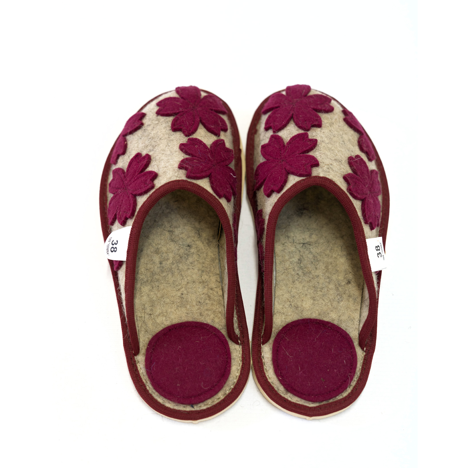 Тапочки без задника "Цветочная поляна"аппликация — изображение 3