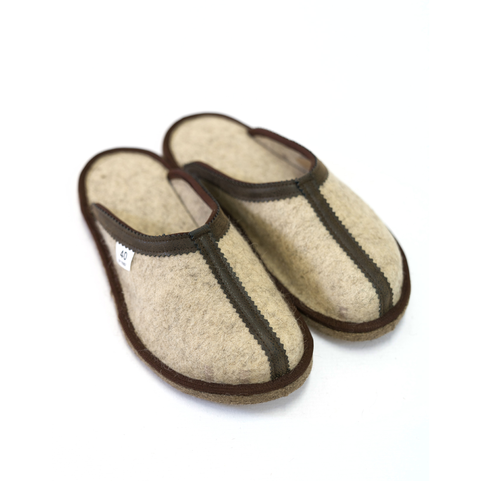 Тапочки без задника "Кожаная лента"