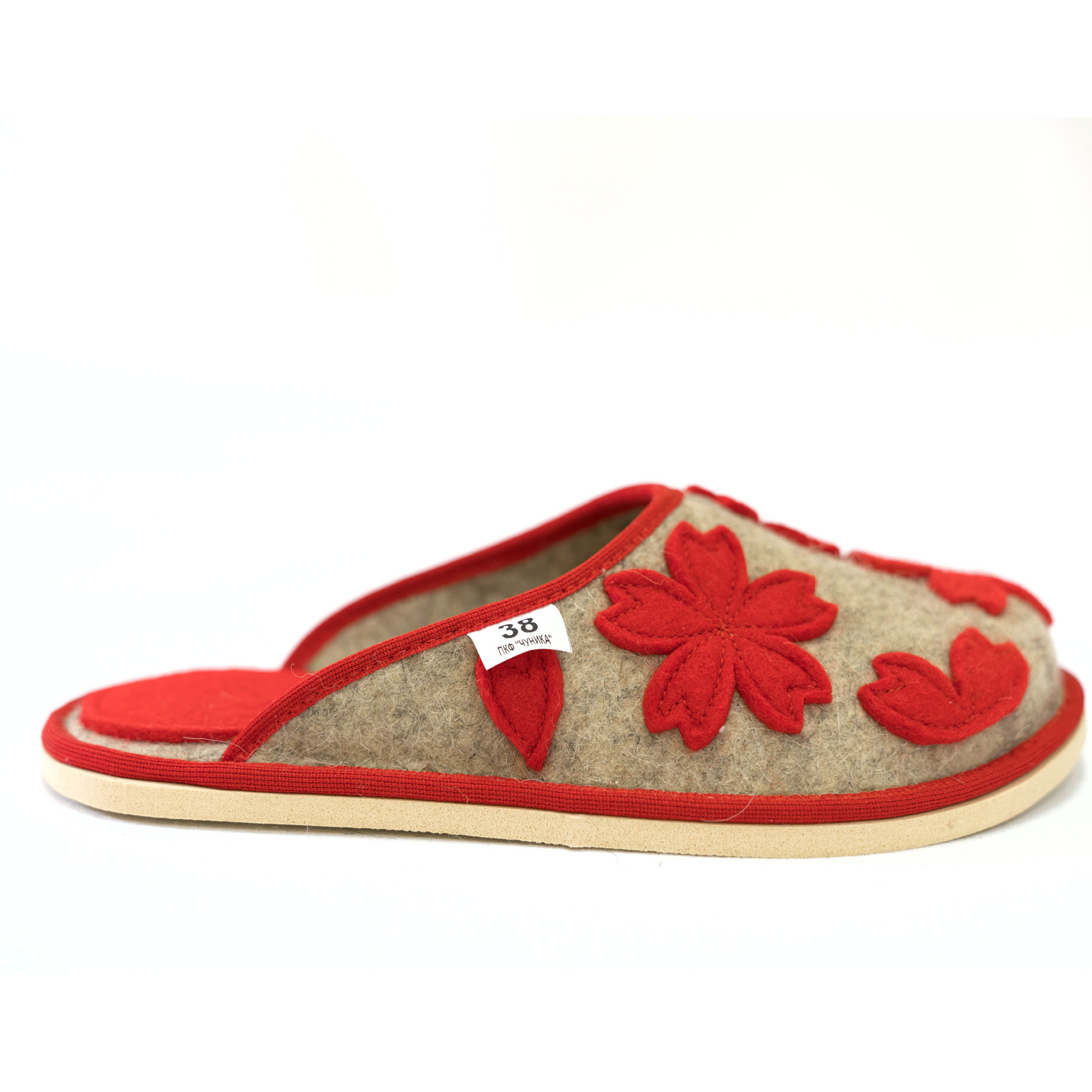 Тапочки без задника "Цветочная поляна"аппликация — изображение 10