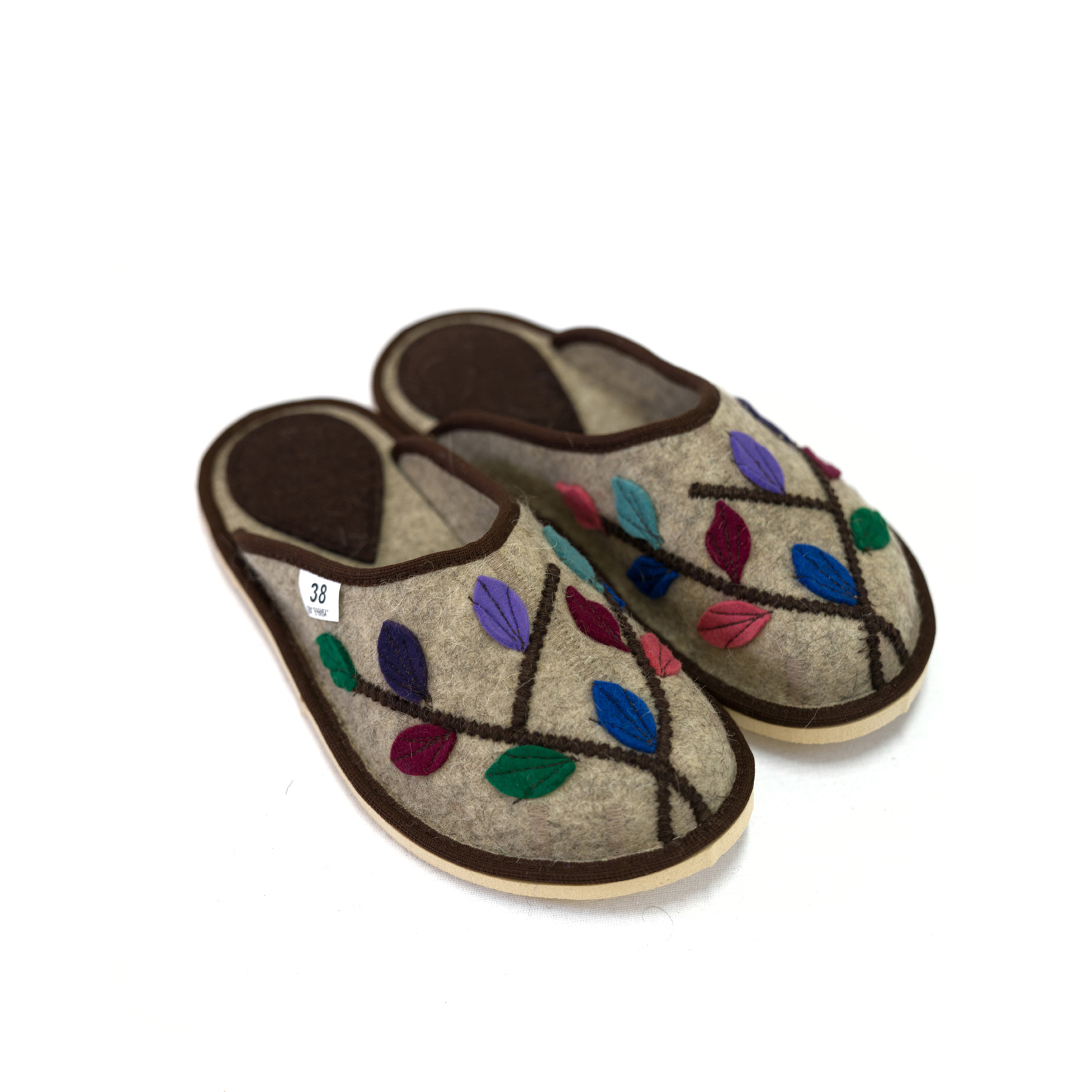 Тапочки без задника "Веточки" аппликация