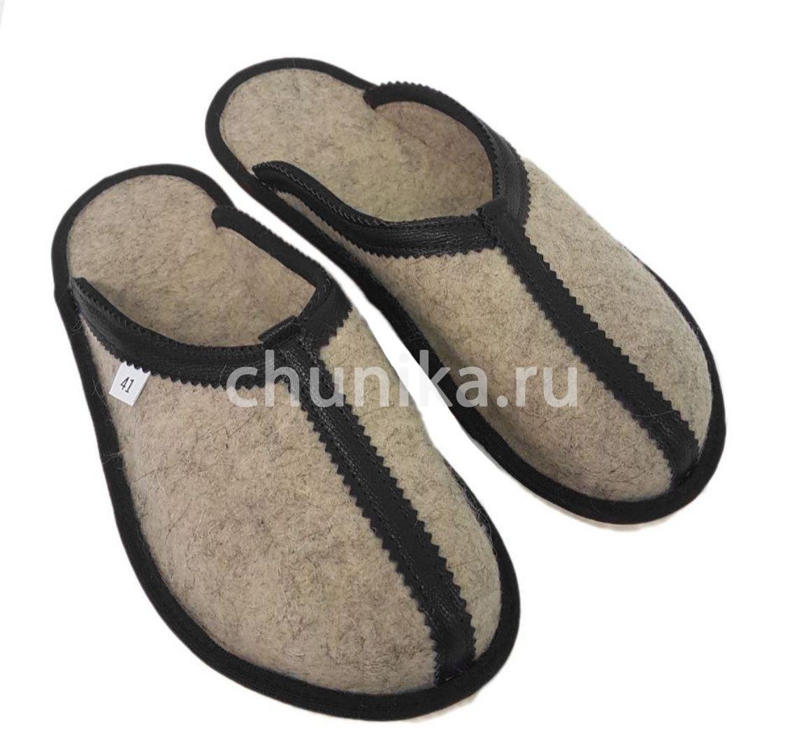 Тапочки без задника "Кожаная лента" — изображение 5