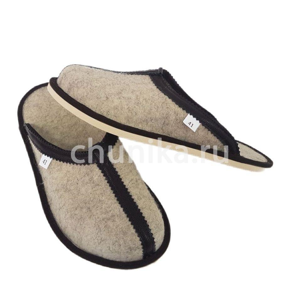 Тапочки без задника "Кожаная лента" — изображение 6