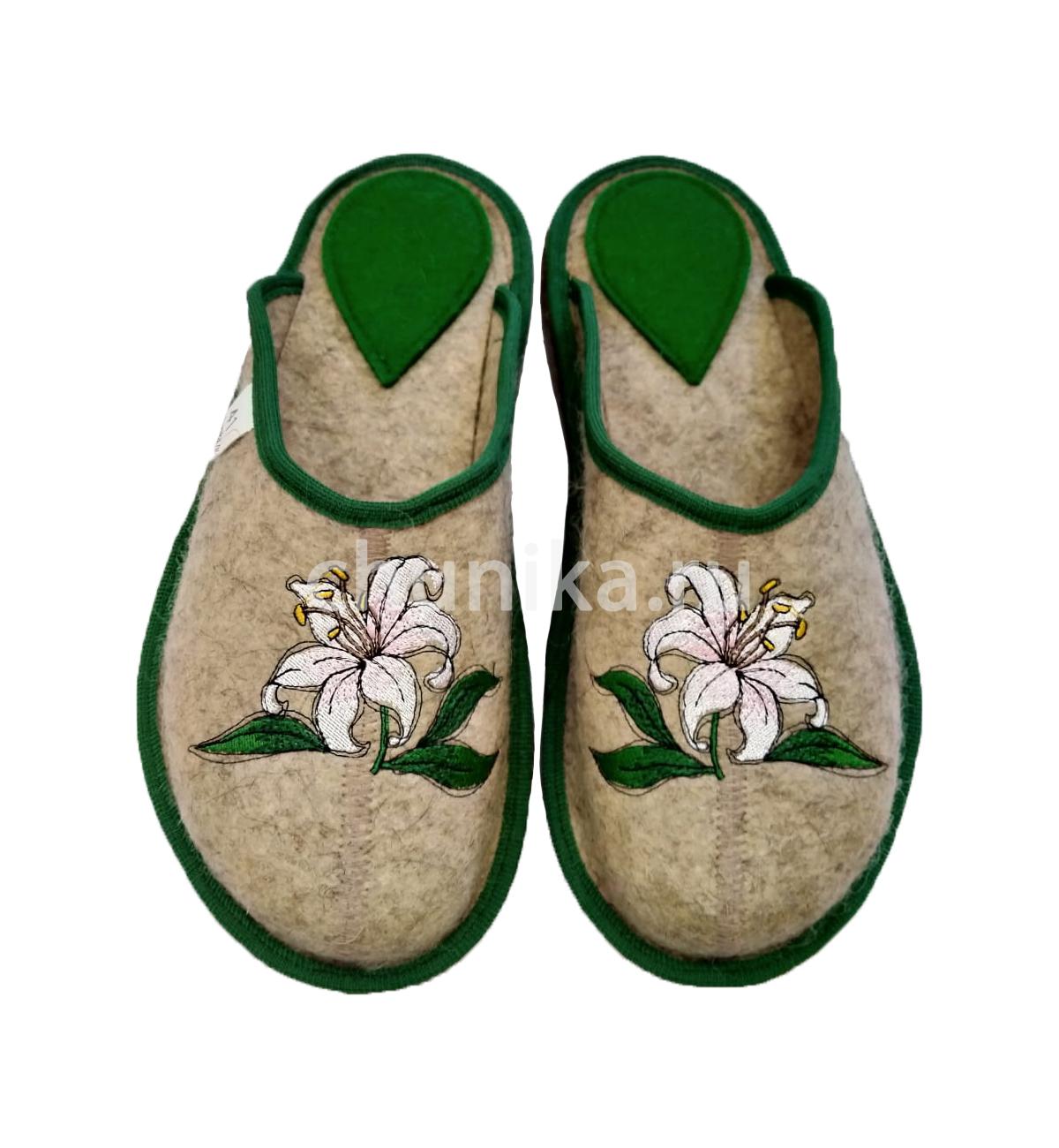 Тапочки без задника вышивка "цветы " — изображение 2