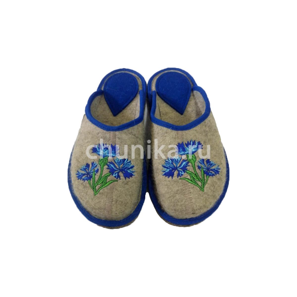 Тапочки без задника вышивка "цветы " — изображение 4