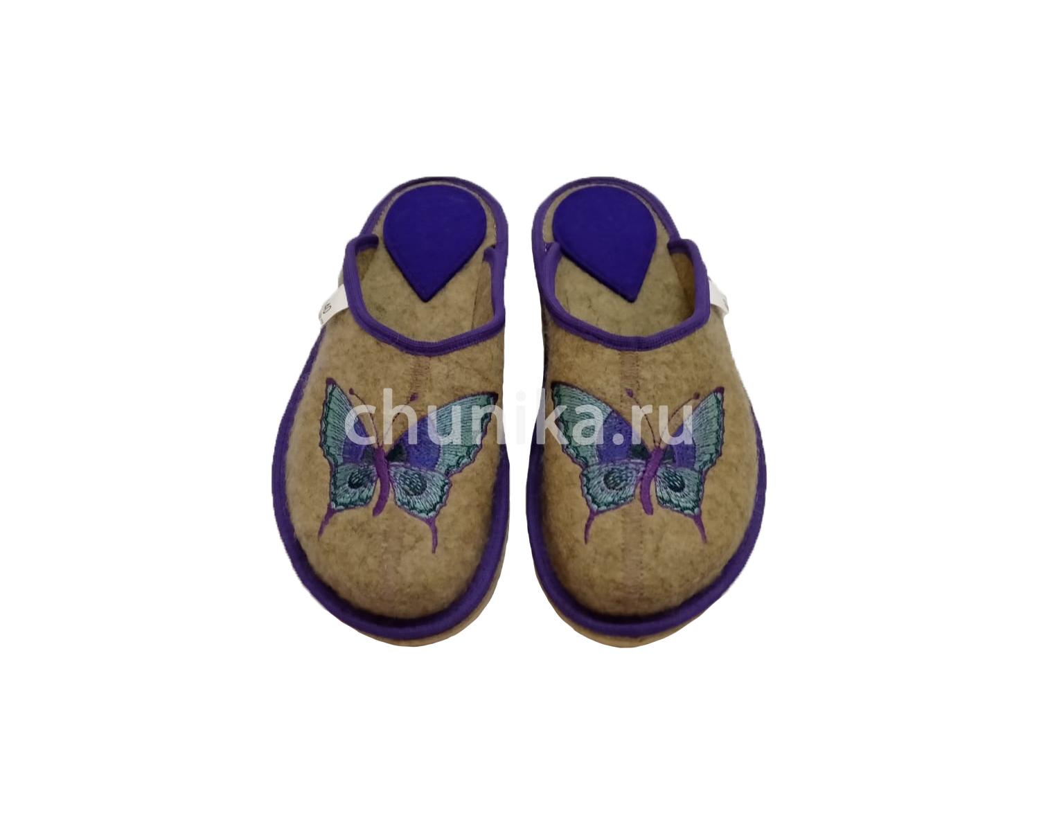 Тапочки без задника вышивка"бабочки" — изображение 3
