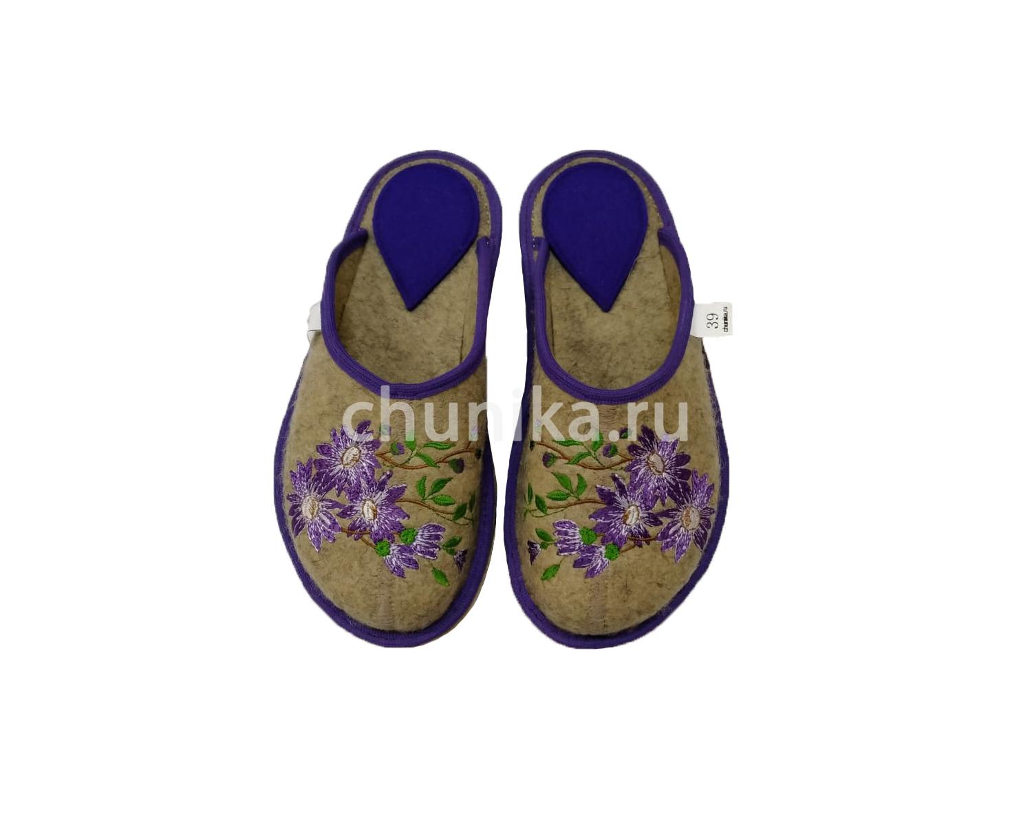 Тапочки без задника вышивка "цветы " — изображение 5