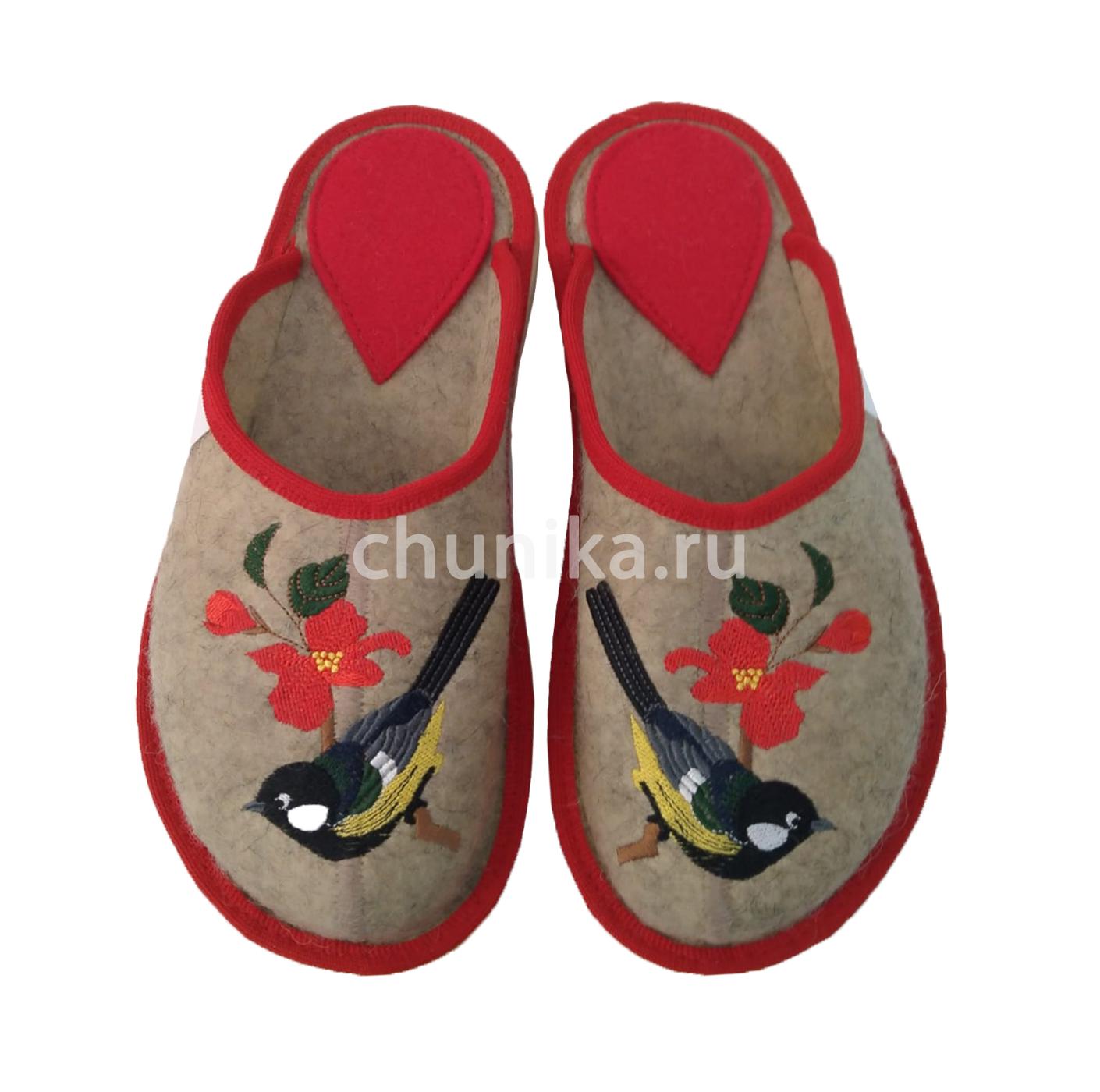 Тапочки без задника вышивка'звери и птицы' — изображение 10