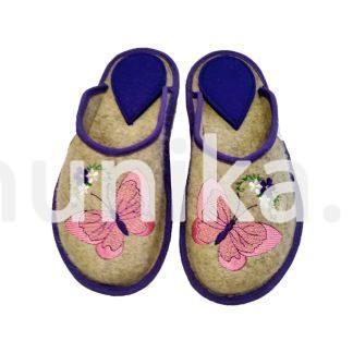 Тапочки без задника вышивка"бабочки"