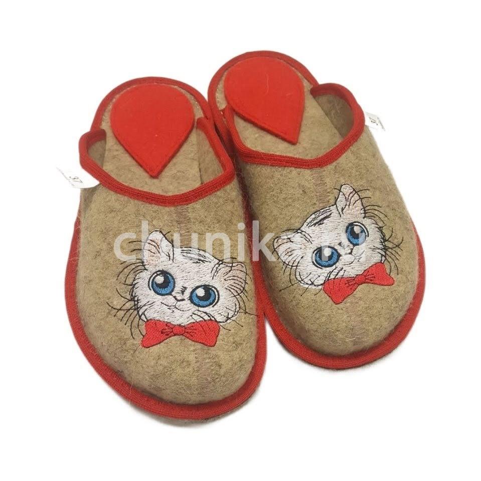Тапочки без задника вышивка "кошечки " — изображение 4