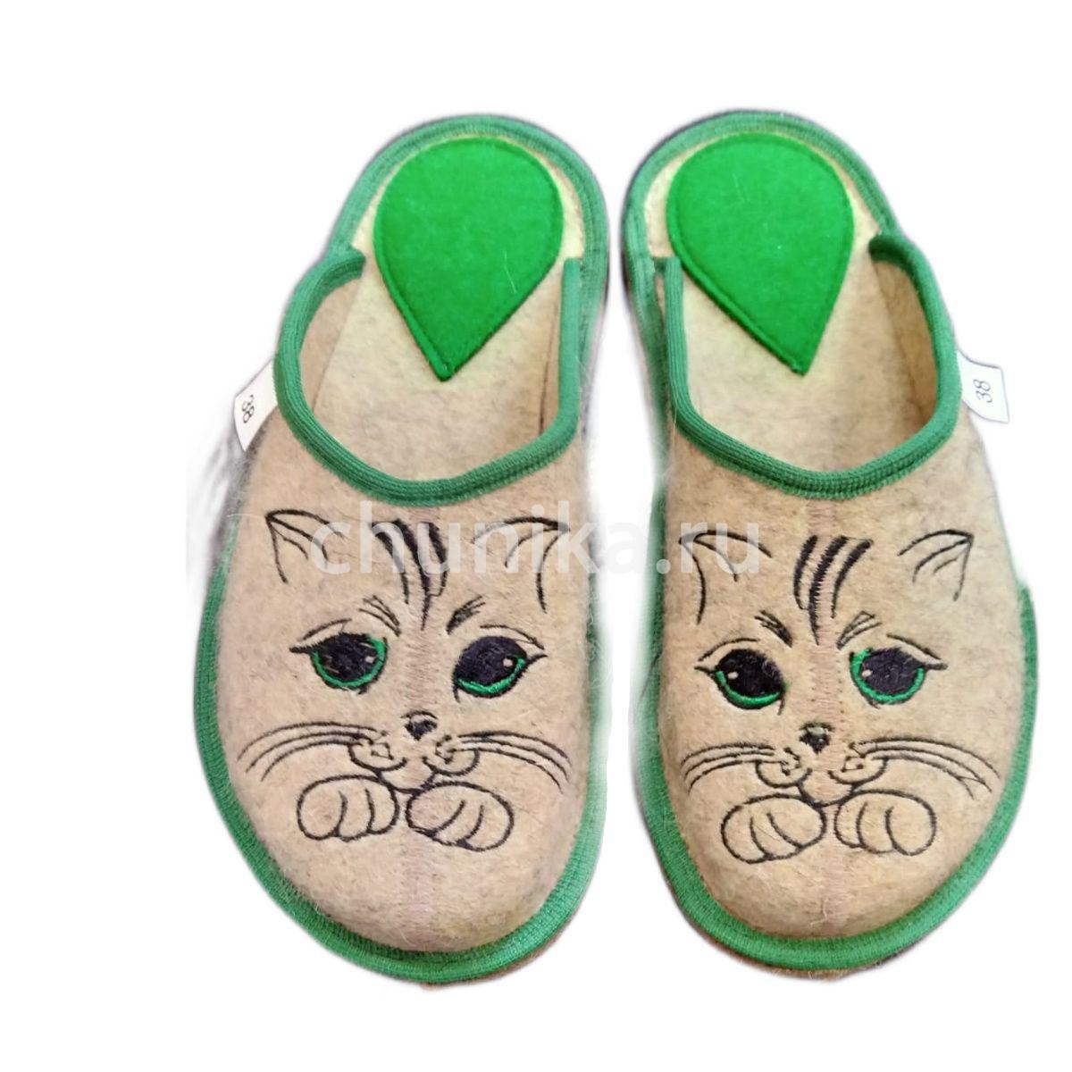 Тапочки без задника вышивка "кошечки " — изображение 3