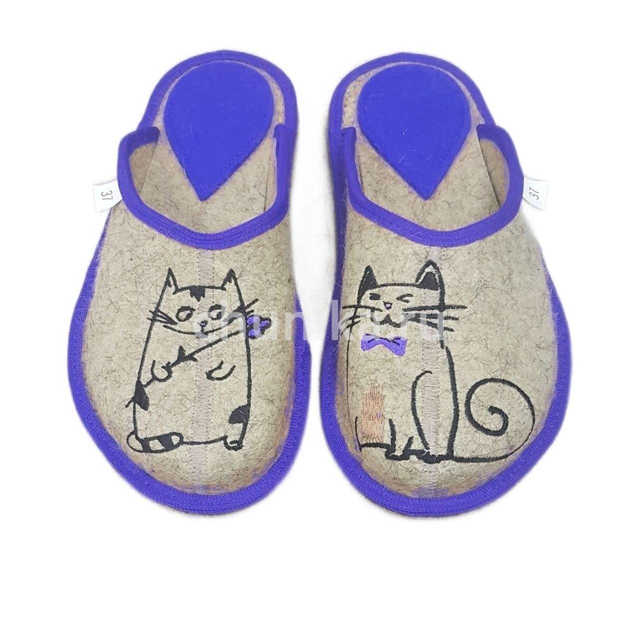 Тапочки без задника вышивка "кошечки " — изображение 13