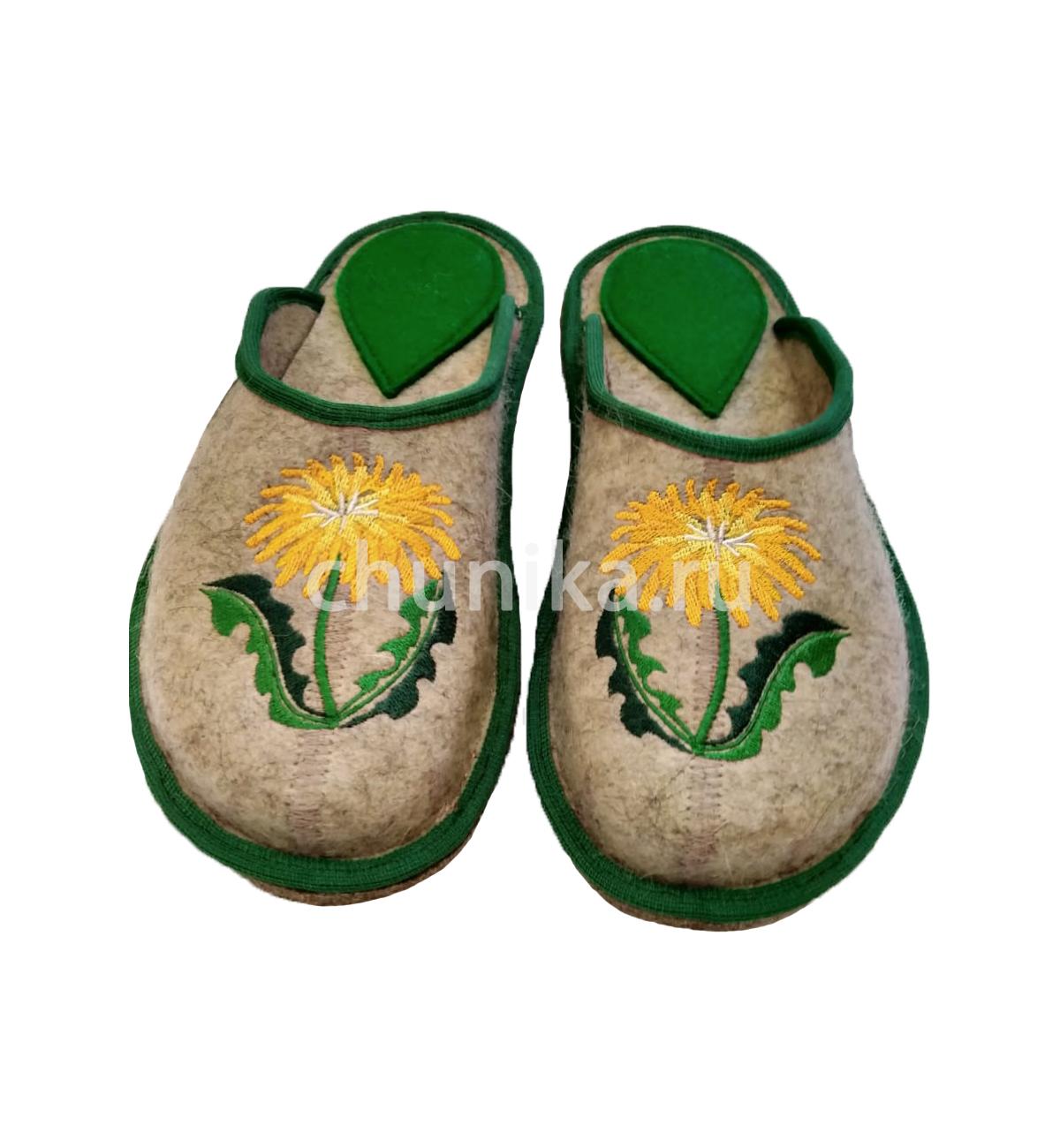 Тапочки без задника вышивка "цветы " — изображение 9