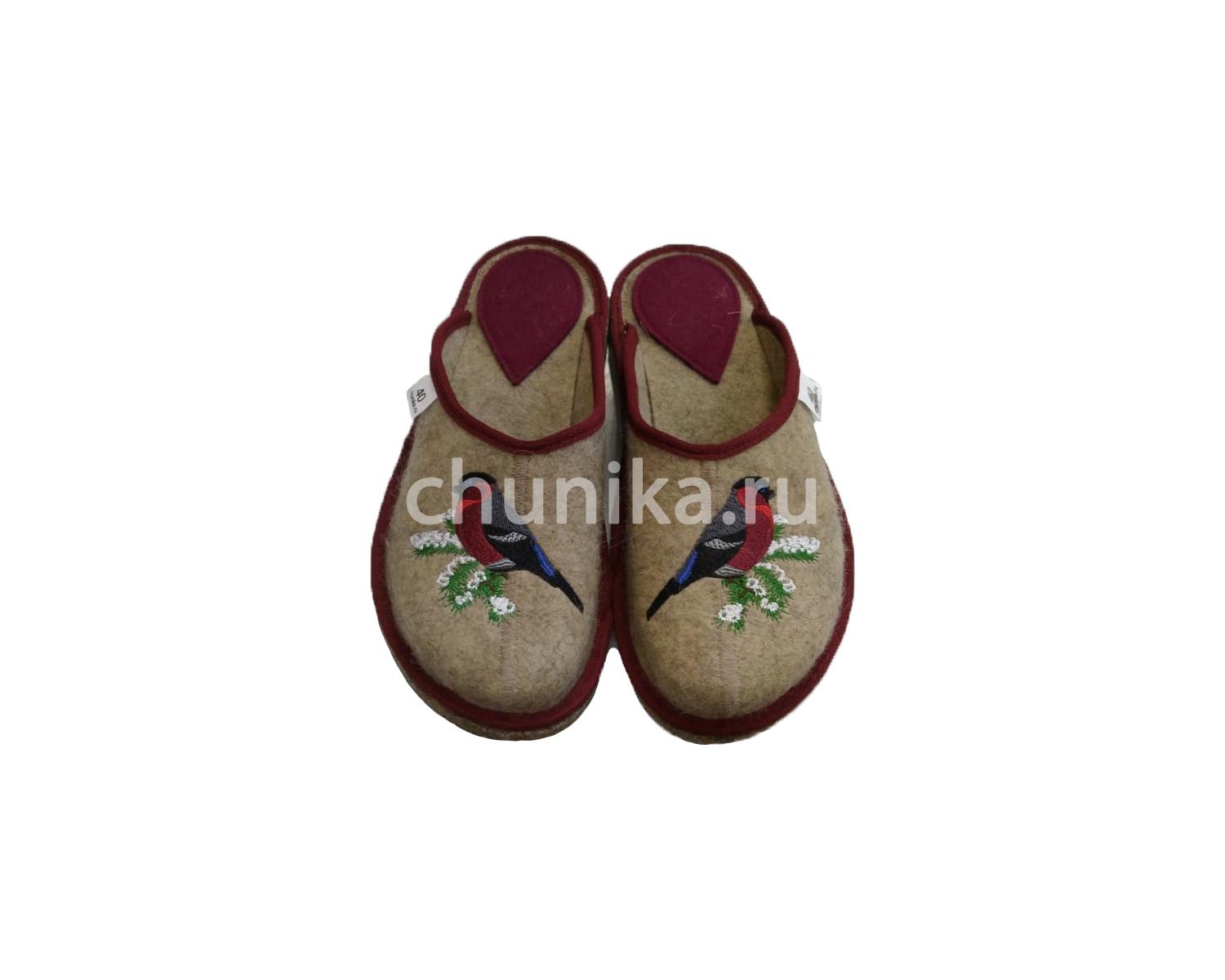 Тапочки без задника вышивка'звери и птицы'
